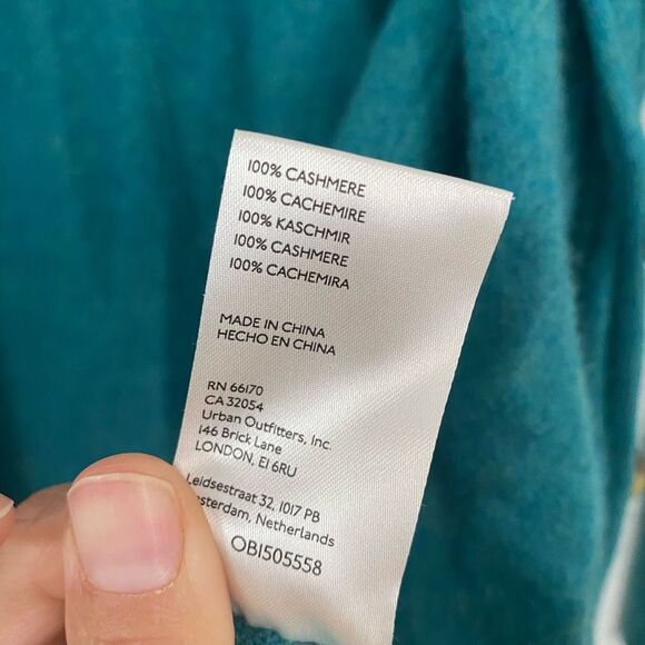 Free People 100% Cashmere Sweater Blue/Green Women’s Size XS - Picture 5 of 8